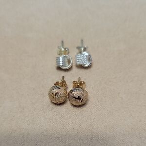 Elegant Gold and Silver Stud Earrings